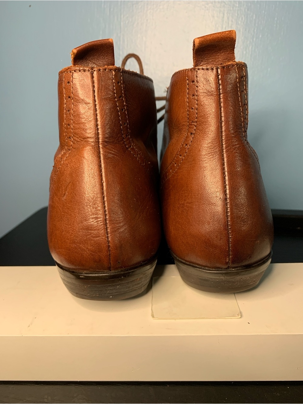 Newport Tan Leather Chukka Boots with Brogue Cap Toe - Picture 3 of 7